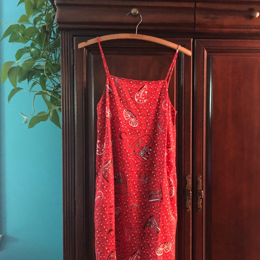 NWT Monteau Red Western Print Dress
